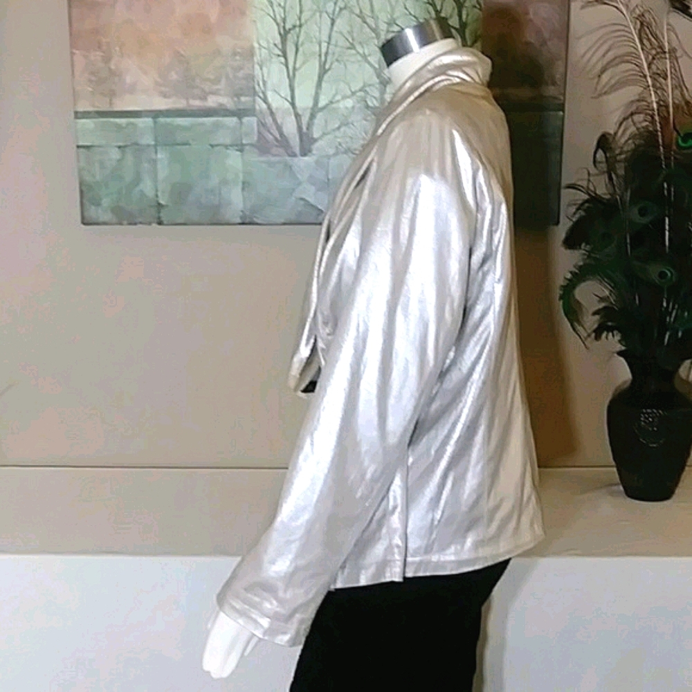 NWT Elloquii Luxurious, Metallic, Draped Jacket - Picture 4 of 8